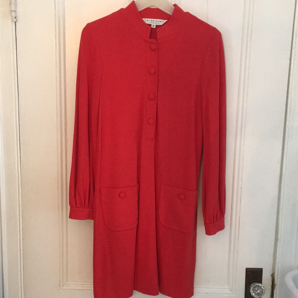 Trina Turk Long sleeved 70s style dress